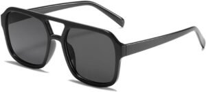 Unisex Oversized Square Sunglasses – Black Smoke Lens