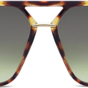 Tortoise Square Sunglasses – Green Gradient Lens