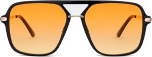 Black Square Sunglasses - Orange Gradient Unisex