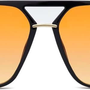 Black Square Sunglasses - Orange Gradient Unisex