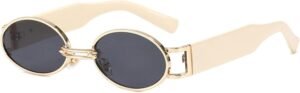 Round Gold Frame Sunglasses – Black Lens