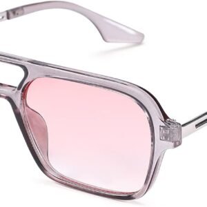 Translucent Purple Square Sunglasses - Pink Gradient