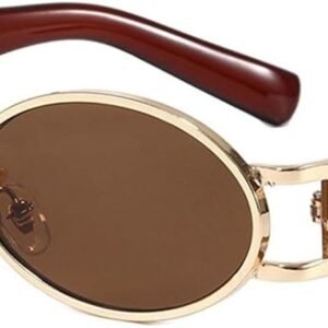 Round Sunglasses - Gold Frame, Brown Lens