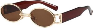 Round Sunglasses - Gold Frame, Brown Lens