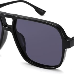 Unisex Black Aviator Sunglasses – Smoke Lens