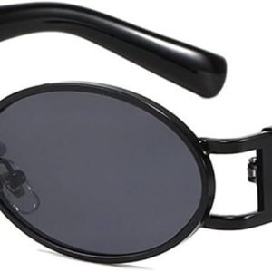 Black Round Unisex Sunglasses – Gray Lens
