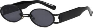 Black Round Unisex Sunglasses – Gray Lens