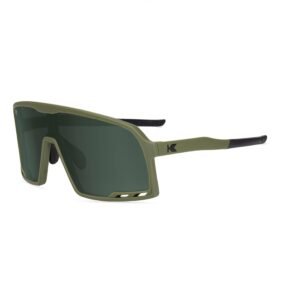 Olive Shield Sunglasses - Green Lens, Unisex