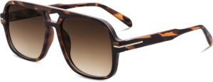 Tortoise Oversized Square Sunglasses – Brown Gradient