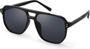 Black Aviator Sunglasses Smoke Lens Unisex
