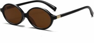 Black Round Unisex Sunglasses – Brown Lens