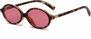 Tortoise Round Sunglasses - Pink Lens Unisex