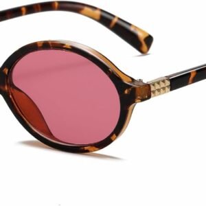 Tortoise Round Sunglasses - Pink Lens Unisex