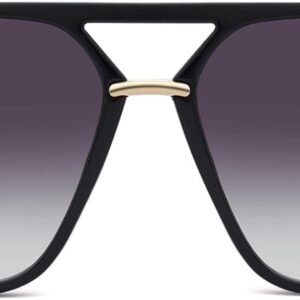Oversized Square Sunglasses – Black Frame, Purple Gradient