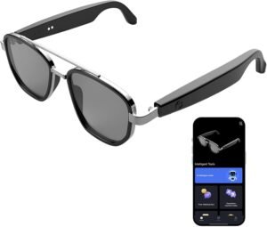 Black Aviator Sunglasses - Gray Lens, Metal Frame