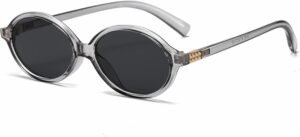 Clear Plastic Round Sunglasses – Black Lens