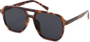 Unisex Oversized Square Sunglasses - Tortoise Frame