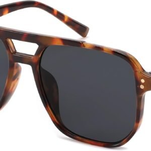 Unisex Oversized Square Sunglasses - Tortoise Frame