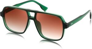Green Oversized Square Sunglasses - Brown Gradient