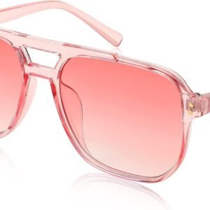 Oversized Square Sunglasses – Translucent Pink Gradient