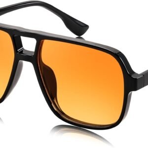 Black Oversized Square Sunglasses – Orange Gradient