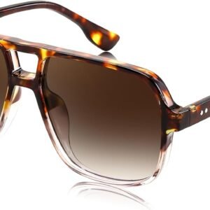 Tortoise Oversized Square Sunglasses – Brown Gradient