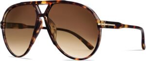 Tortoise Aviator Sunglasses – Brown Gradient Unisex