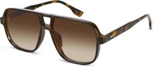 Tortoise Oversized Square Sunglasses – Brown Gradient
