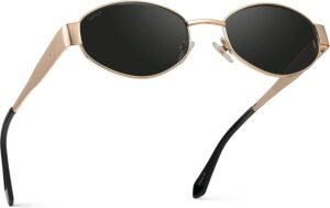 Rose Gold Round Sunglasses – Black Lens, Unisex