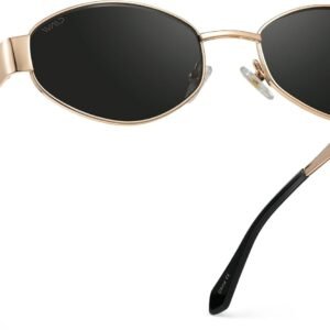Rose Gold Round Sunglasses – Black Lens, Unisex