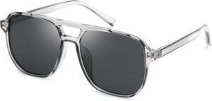 Clear Square Sunglasses - Smoke Lens, Unisex