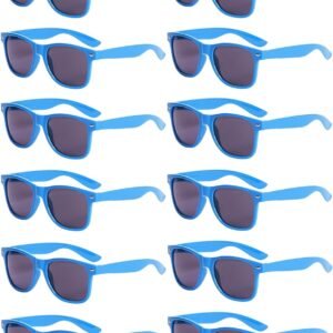 12-Pack Blue Wayfarer Sunglasses – Smoke Lens