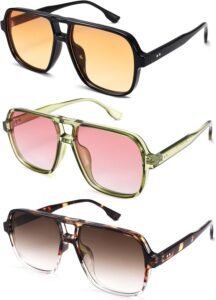 3-Pack Oversized Square Sunglasses – Assorted Tints