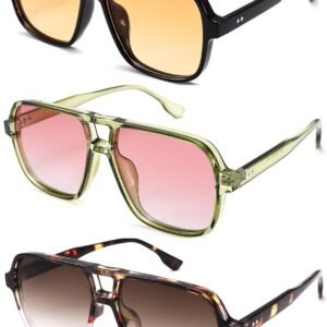 3-Pack Oversized Square Sunglasses – Assorted Tints