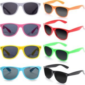 8-Pack Assorted Wayfarer Sunglasses - Smoke Lens