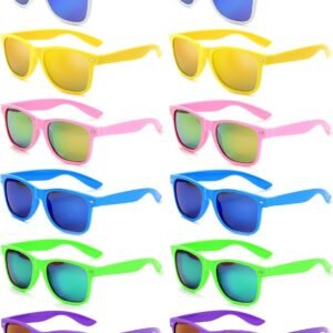 12-Pack Assorted Wayfarer Sunglasses Multicolor Lenses