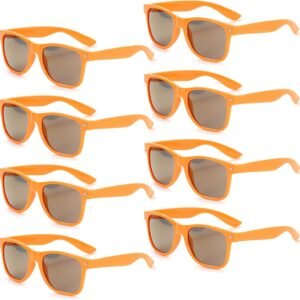 10-Pack Orange Wayfarer Sunglasses – Brown Lens