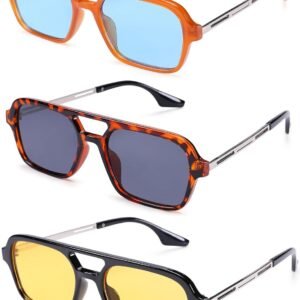 3-Pack Square Sunglasses – Assorted Frame Colors
