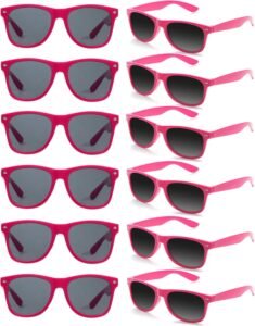 12-Pack Pink Wayfarer Sunglasses - Smoke Lens
