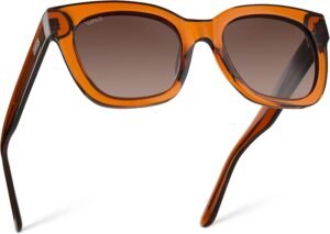 Oversized Square Sunglasses - Amber Frame, Brown Gradient