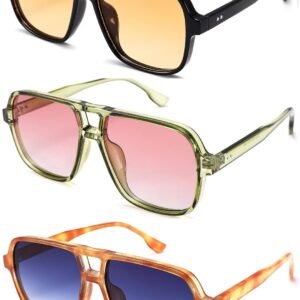 3-Pack Oversized Square Sunglasses - Assorted Tints