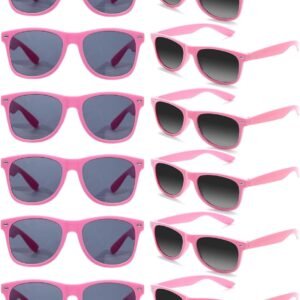 12-Pack Pink Wayfarer Sunglasses – Black Gradient