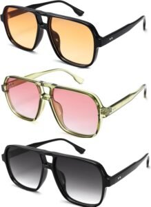 3-Pack Oversized Square Sunglasses – Assorted Tints