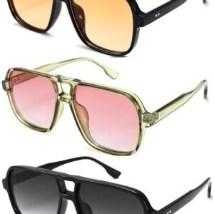 3-Pack Oversized Square Sunglasses – Assorted Tints