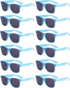 12-Pack Blue Wayfarer Sunglasses - Dark Lens