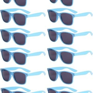 12-Pack Blue Wayfarer Sunglasses - Dark Lens