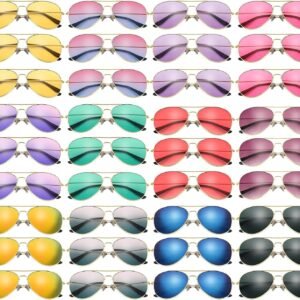 Bulk Pack Mirrored Aviator Sunglasses Assorted Colors