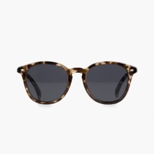 Tortoise Round Unisex Sunglasses – Black Lens